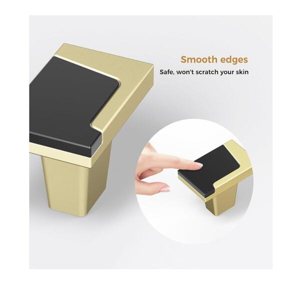 Modern Square Gold and Pewter Cabinet Pulls 20 Count Knobs - Picture 4 of 9